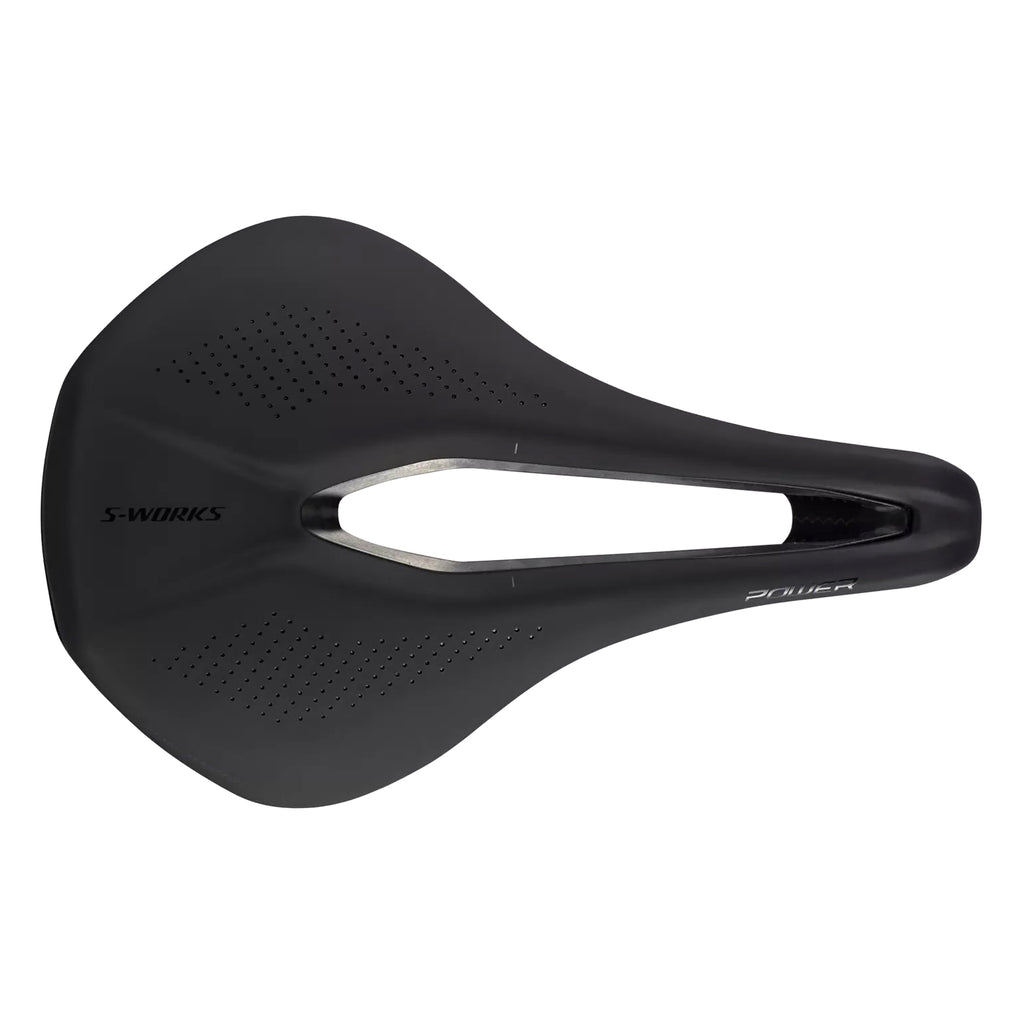 The top of an S-Works Power Saddle with Carbon Rails