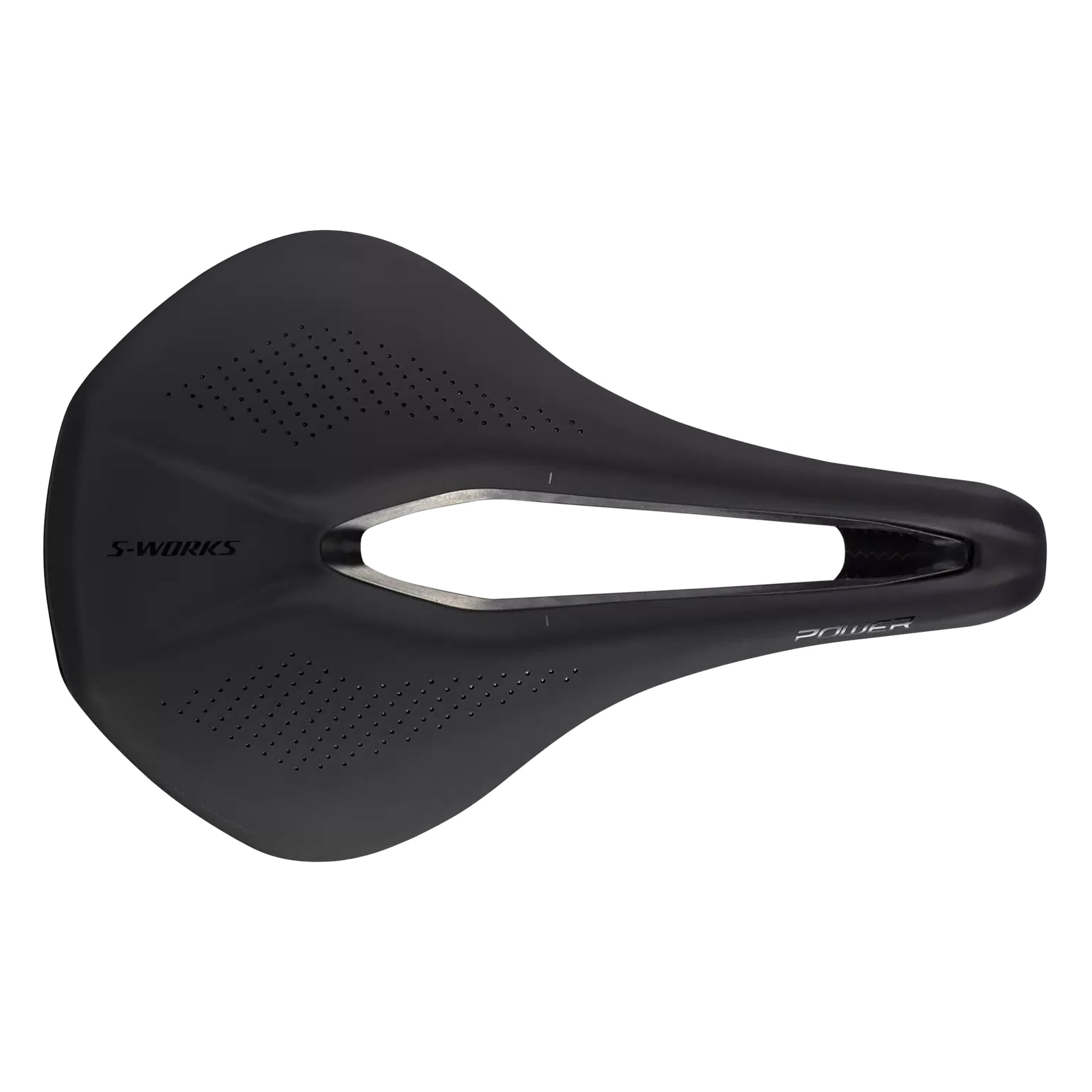 The top of an S-Works Power Saddle with Carbon Rails