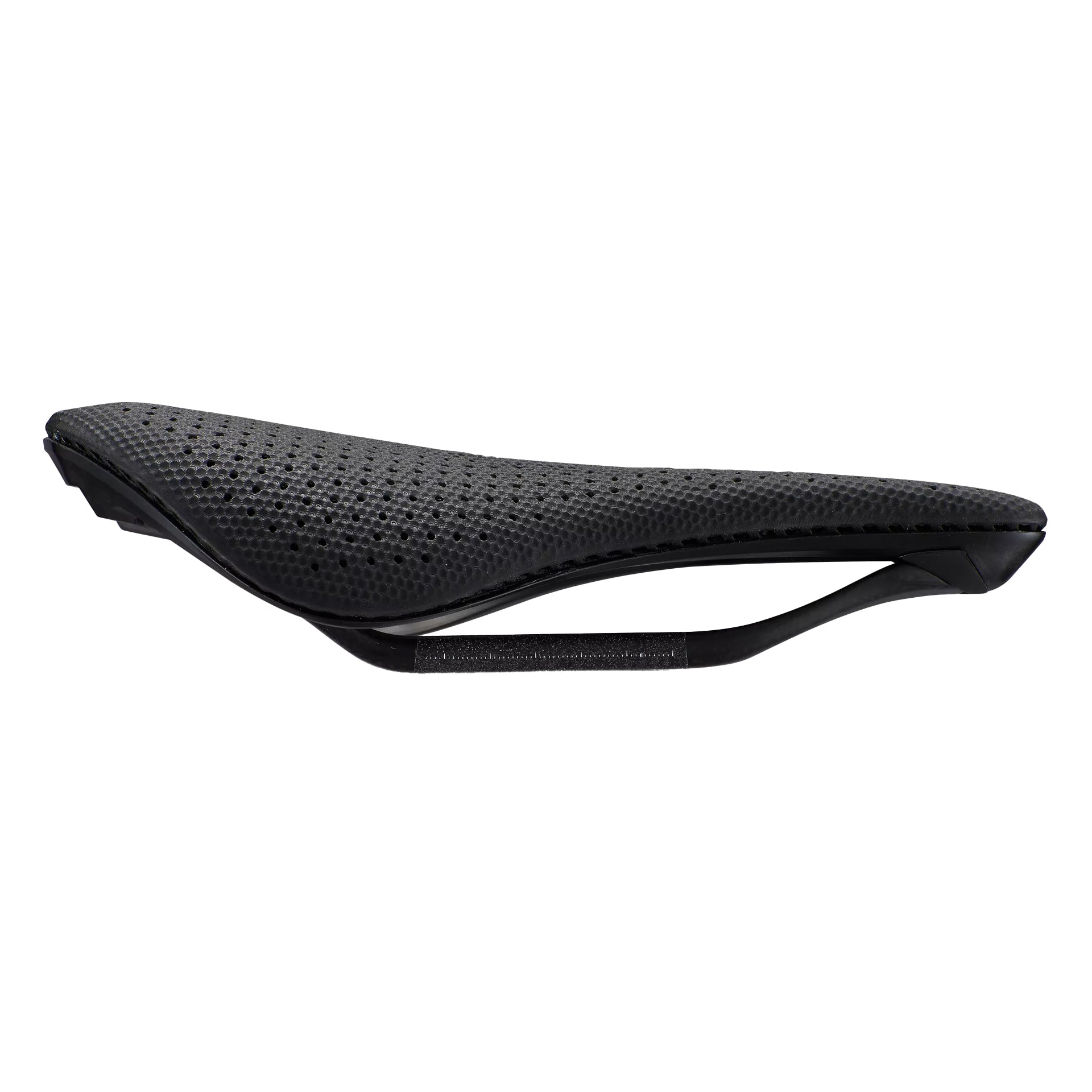 The side of an S-works Power saddle with mirror technology and carbon fiber rails for road bikes