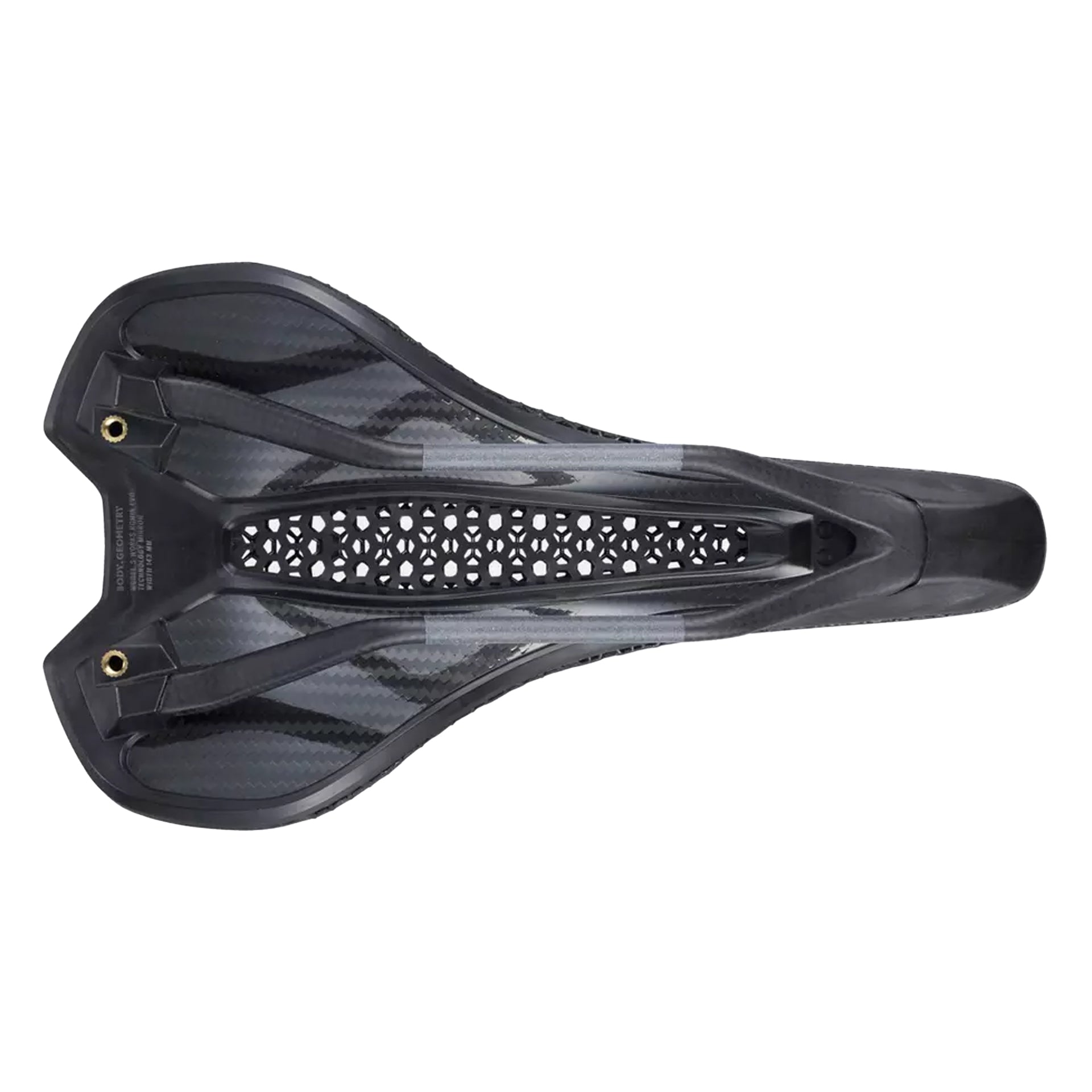 The bottom carbon shell of the 3d printed S-Works Romin Evo bicycle saddle with Mirror Technology