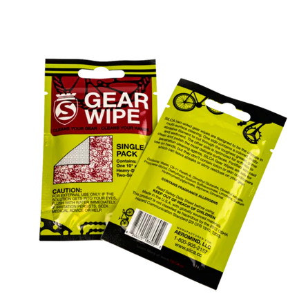 Two packages of Silca Gear Wipes on a white background