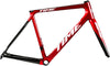 A Chroma-Red color Time ADH Alpe d'Huez Carbon Fiber Disc Road Climbing Bicycle Frameset with white Time Logos