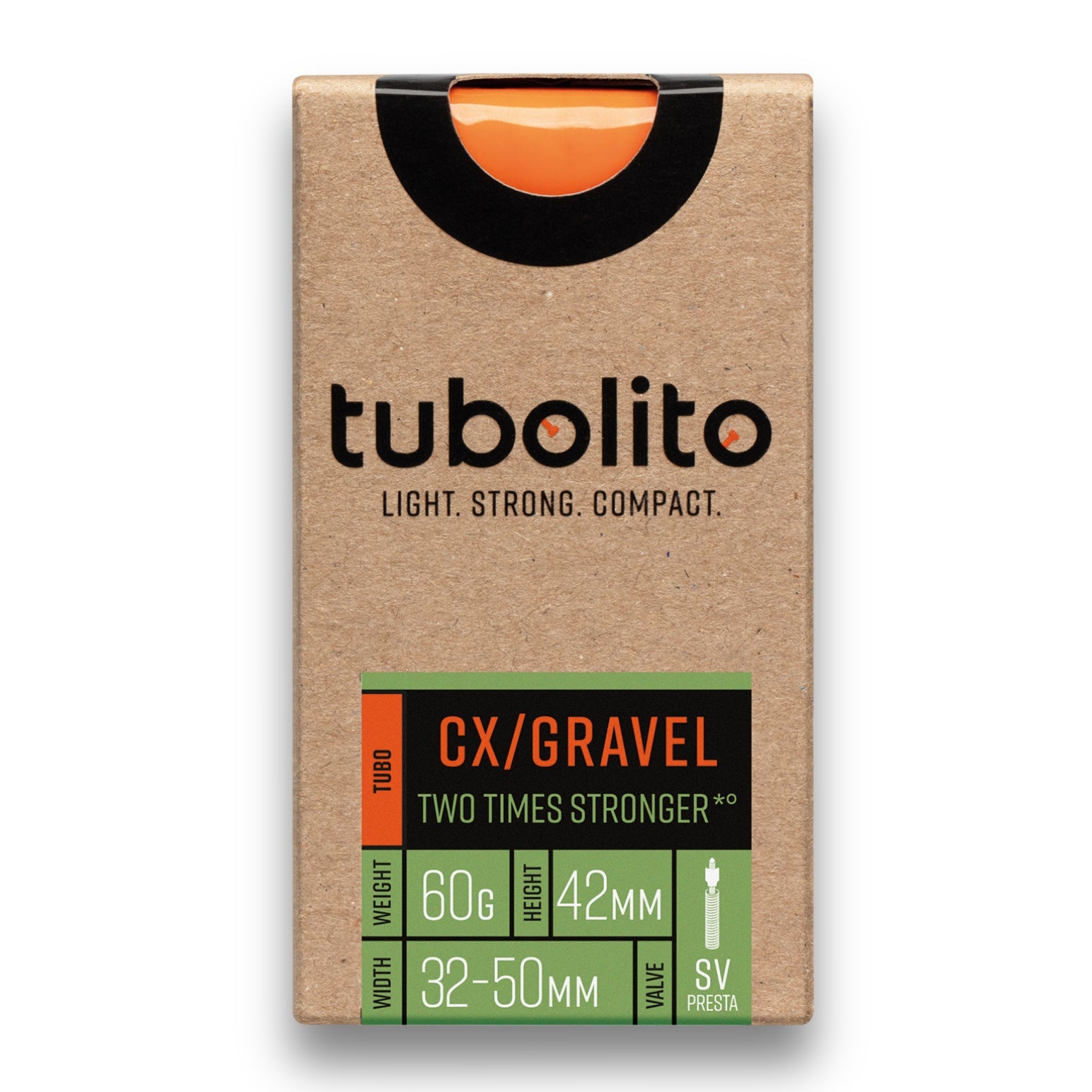 Tubolito CX/Gravel bike tube packaging on a white background