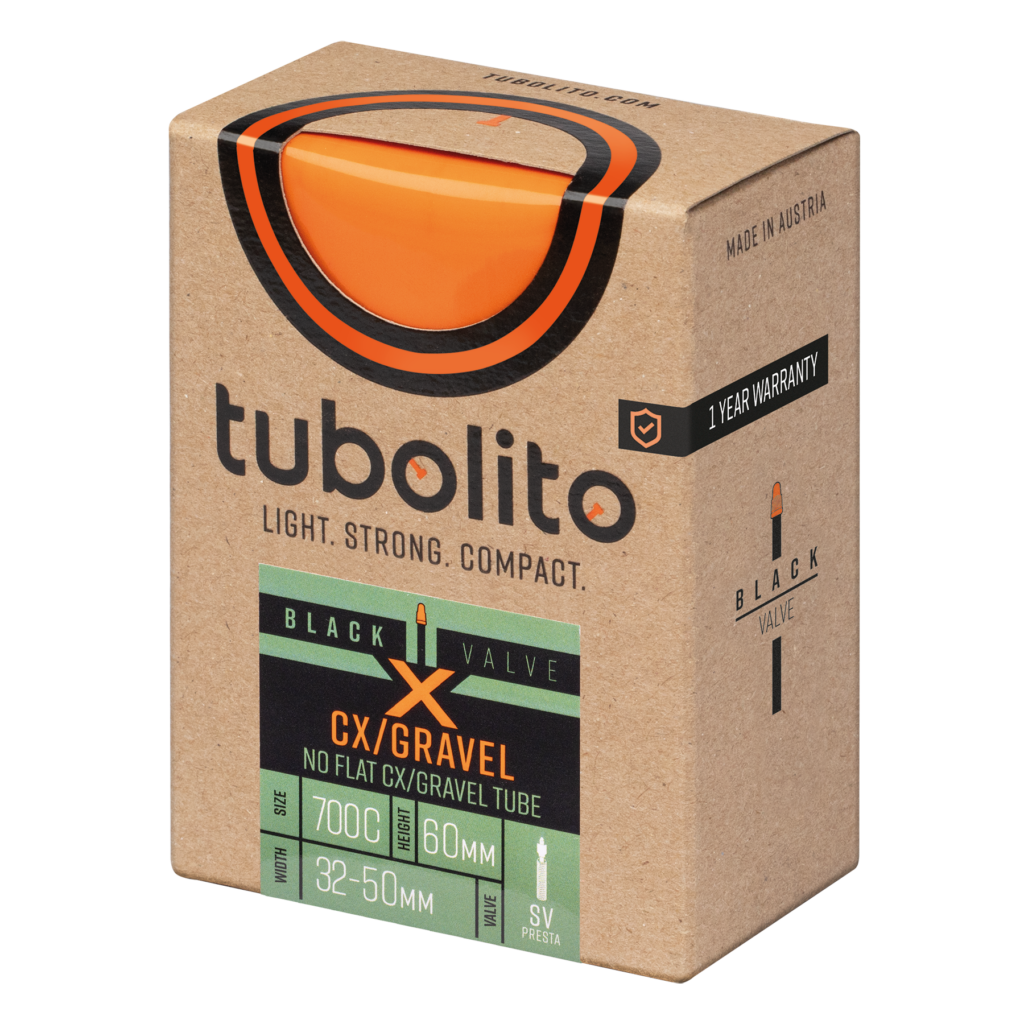 Tubolito bicycle tube packaging on a white background