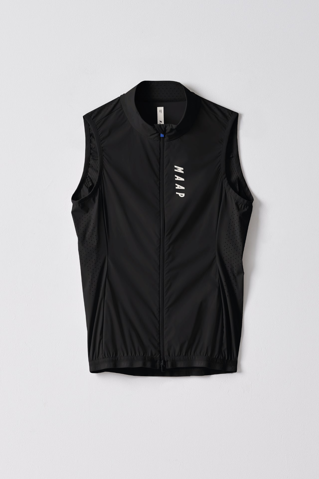 A MAAP Womens Draft Team Vest in Black with a white background