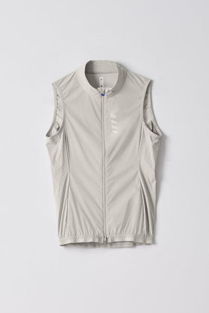 A MAAP Womens Draft Team Vest in Fog with a white background