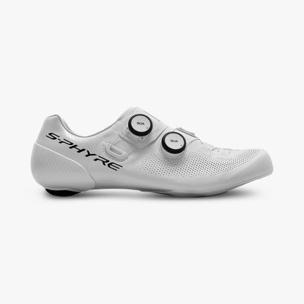 A Shimano SH RC903 S-Phyre Shoe in White from the side