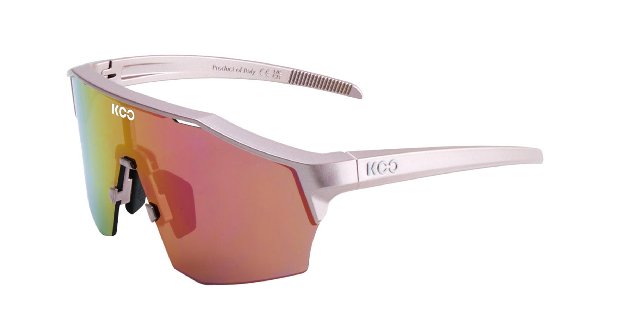 A pair of KOO Alibi sunglasses in galaxy pink with super pink mirror lens