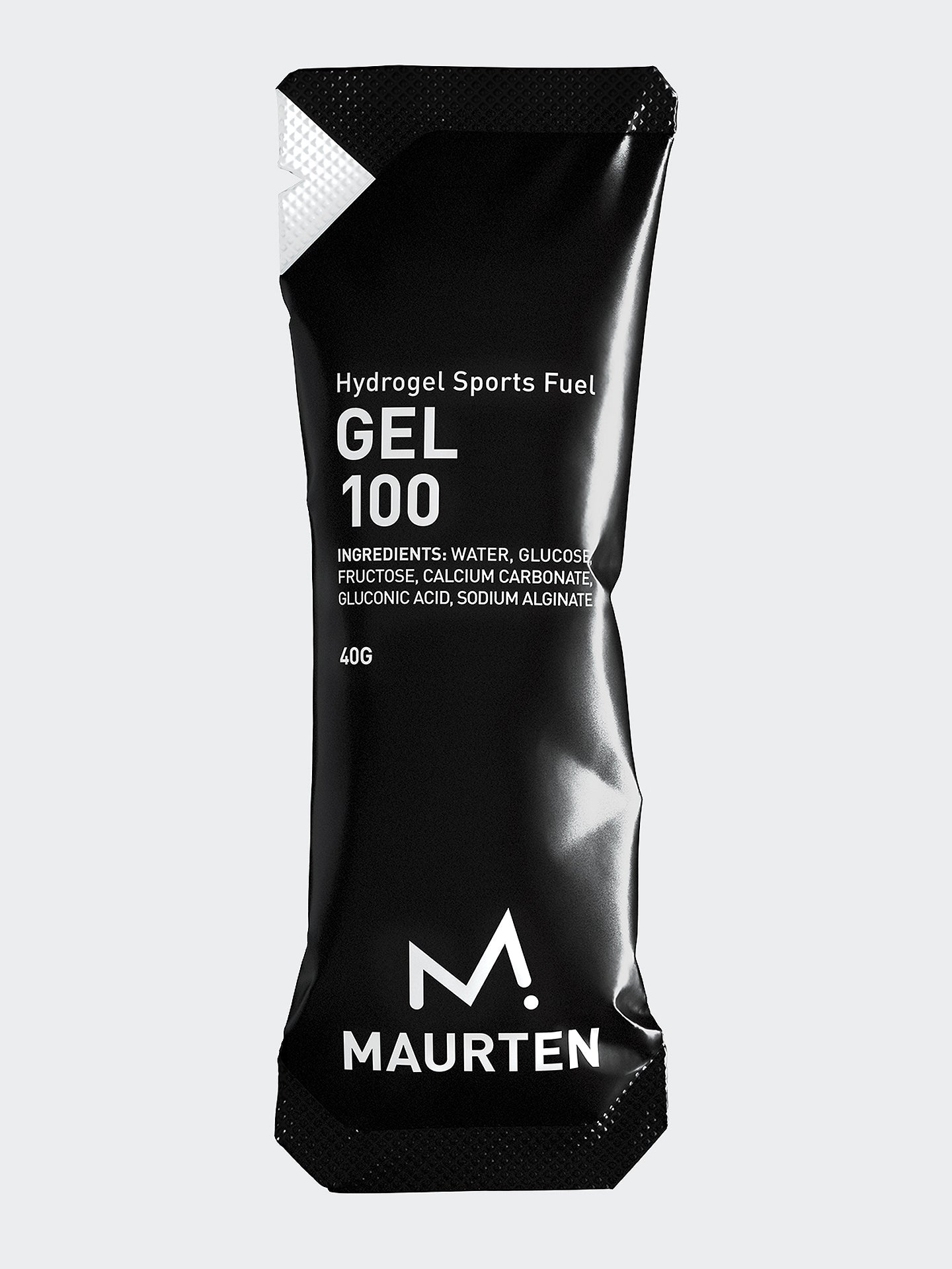 A single packet of Maurten Gel 100 Hydrogel nutrition product