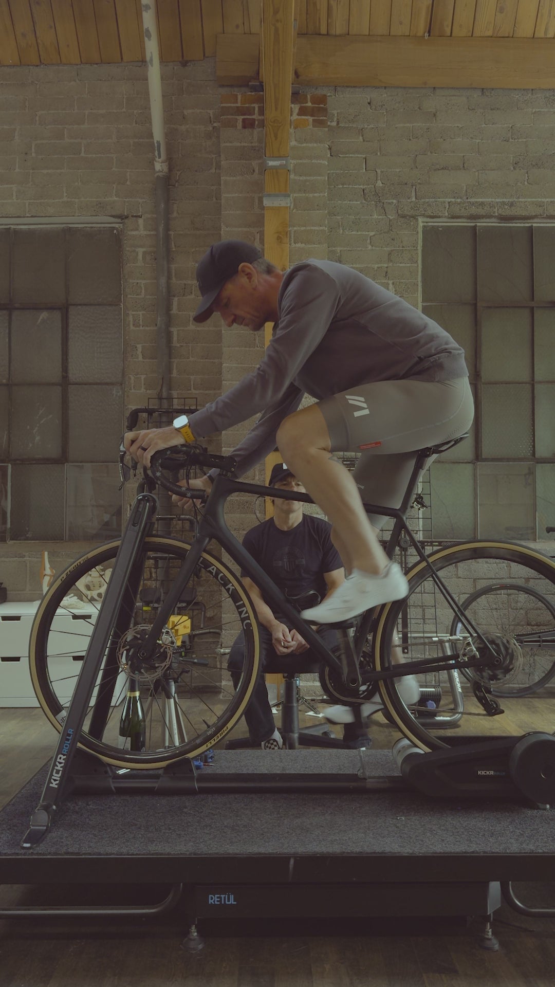 A Seattle road cyclist rides his Open MIN.D during an Essential bicycle fit at Métier Seattle